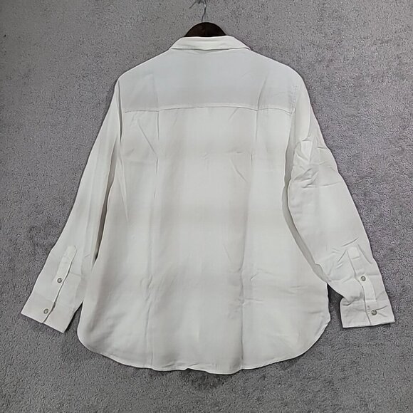 NEW Women's Jachs Girlfriend Super Soft Flannel Shirt White Size L H582 - Picture 3 of 10